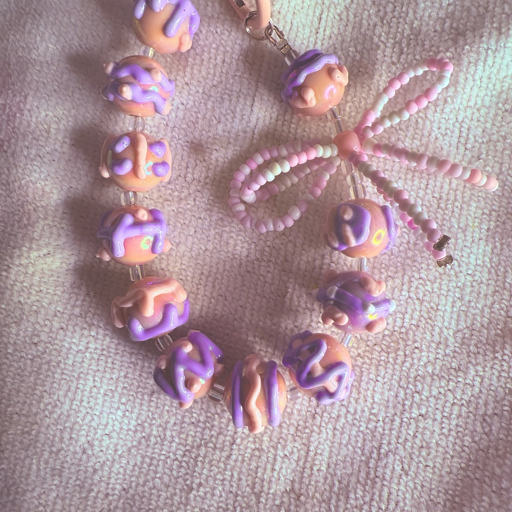 Hand made hand painted phone charm